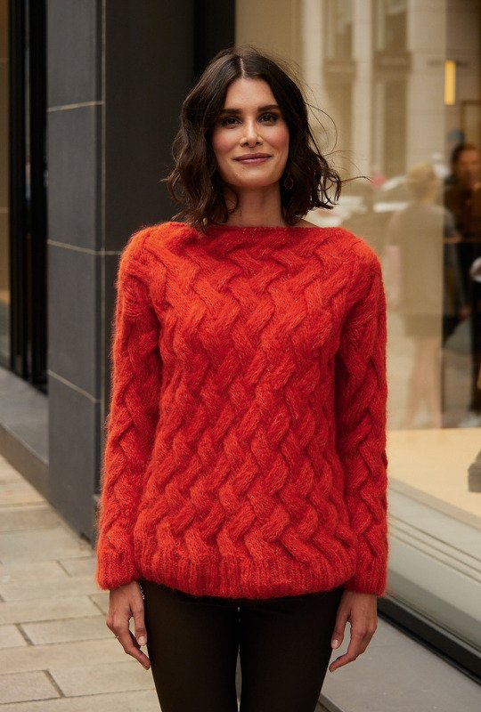 Zopfmusterpulli in Orange - Bild 2