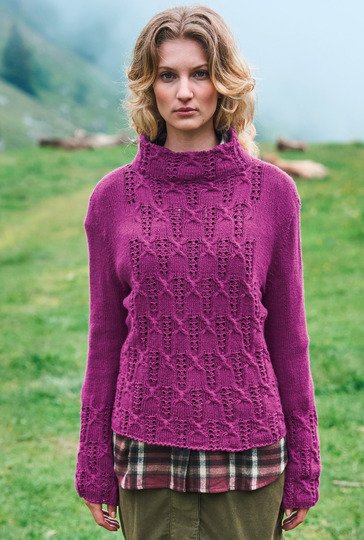 Pulli mit Zopf-Ajour-Strukturen