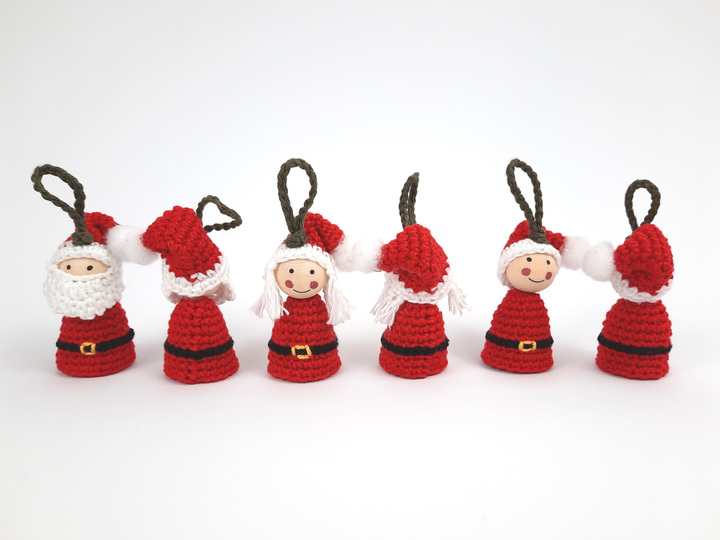 Weihnachtsbaumanhänger Santa Häkelanleitung