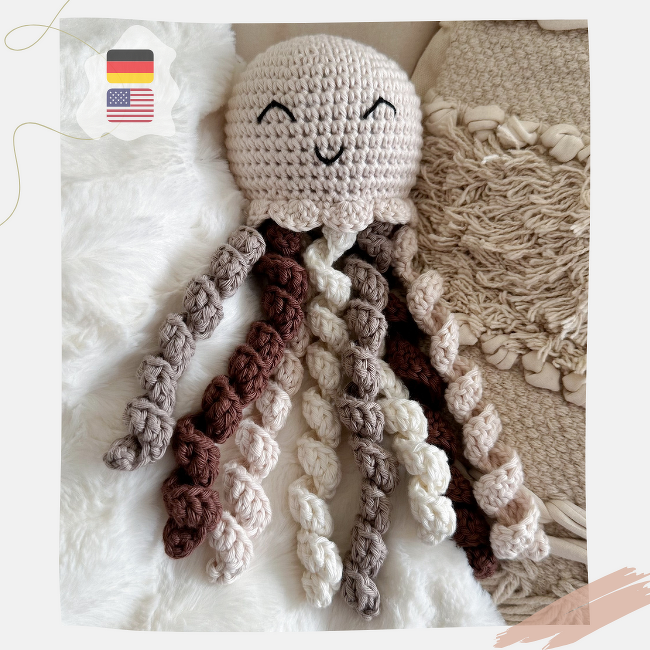 Spieluhr Quinn die Qualle - Häkelanleitung / Deutsch & Englisch