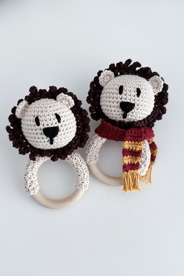 Baby Rattle Lion - Crochet Pattern / English & German