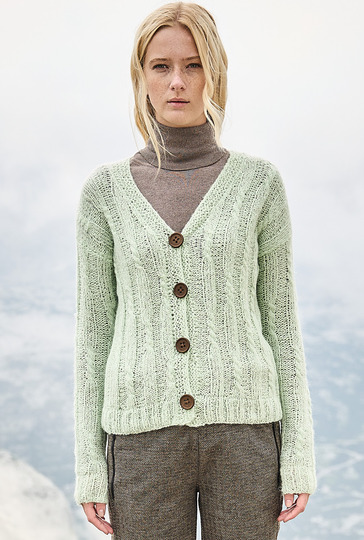 Cardigan mit Zöpfen in Mintgrün