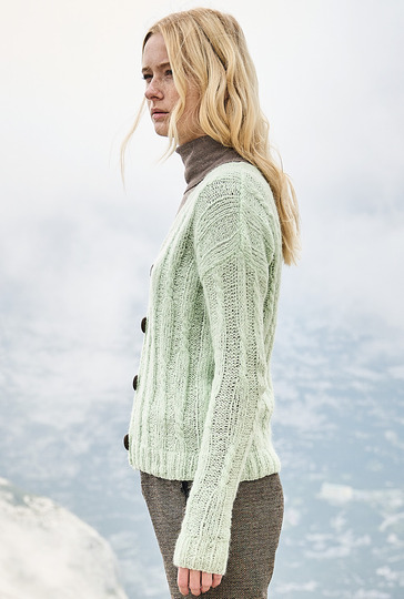 Cardigan mit Zöpfen in Mintgrün