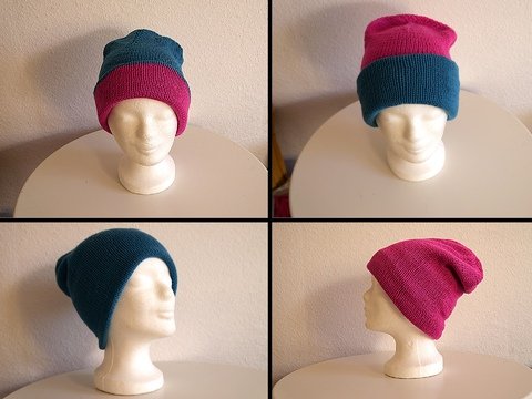 Wendemütze stricken - Eine Mütze 4 Tragemöglichkeiten