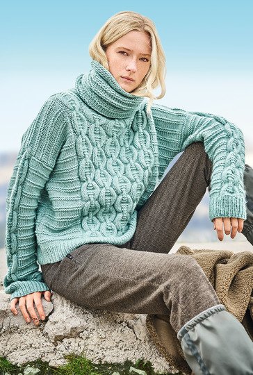 Pulli mit Querrippen aus Kaschmir-Schurwollgarn