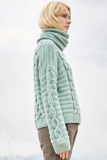 Pulli mit Querrippen aus Kaschmir-Schurwollgarn