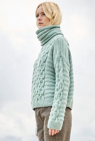 Pulli mit Querrippen aus Kaschmir-Schurwollgarn