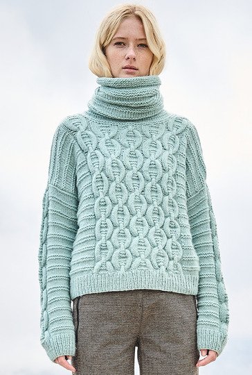 Pulli mit Querrippen aus Kaschmir-Schurwollgarn