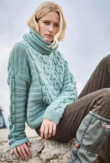 Pulli mit Querrippen aus Kaschmir-Schurwollgarn