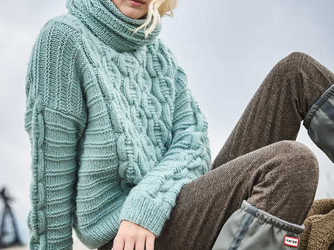 Pulli mit Querrippen aus Kaschmir-Schurwollgarn