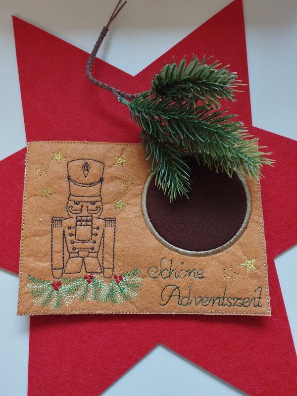 Stickdatei Mugrug Untersetzer Nussknacker Weihnachten ab 12x18cm - Bild 5