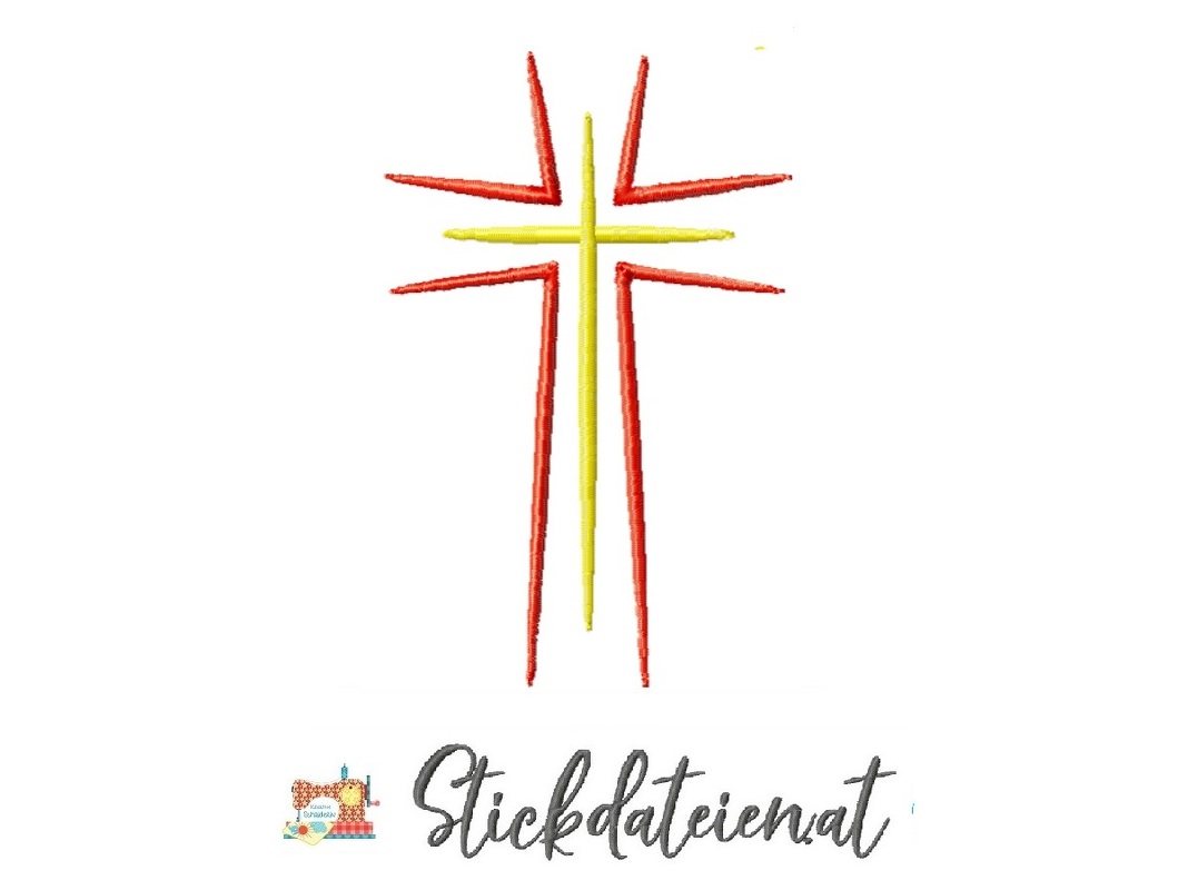 Hübsches Kreuz Stickdatei, religiöses Stickdesign, Maschinensticken 10x10