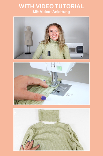 Schnittmuster Rollkragenpullover nähen, Rollkragenpulli, Turtleneck Sweater