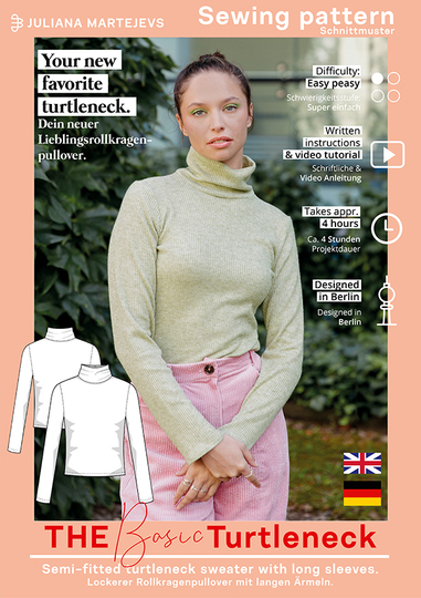 Schnittmuster Rollkragenpullover nähen, Rollkragenpulli, Turtleneck Sweater