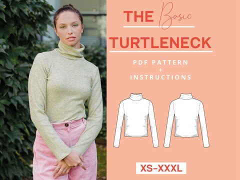 Schnittmuster Rollkragenpullover nähen, Rollkragenpulli, Turtleneck Sweater