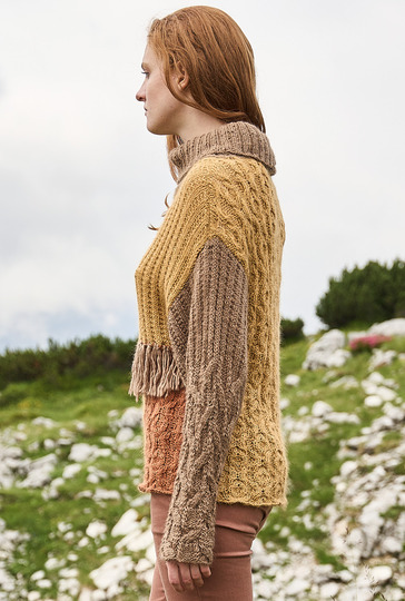 Pullover mit Fransen aus weichem Alpakagarn