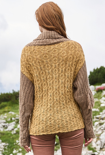 Pullover mit Fransen aus weichem Alpakagarn