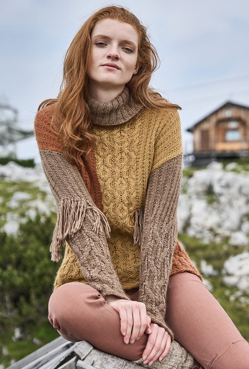 Pullover mit Fransen aus weichem Alpakagarn