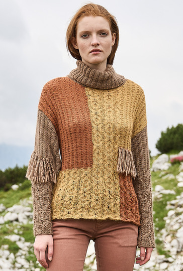 Pullover mit Fransen aus weichem Alpakagarn