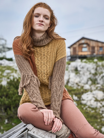 Pullover mit Fransen aus weichem Alpakagarn