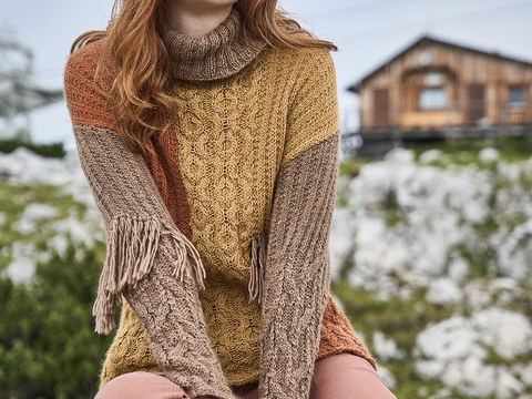 Pullover mit Fransen aus weichem Alpakagarn