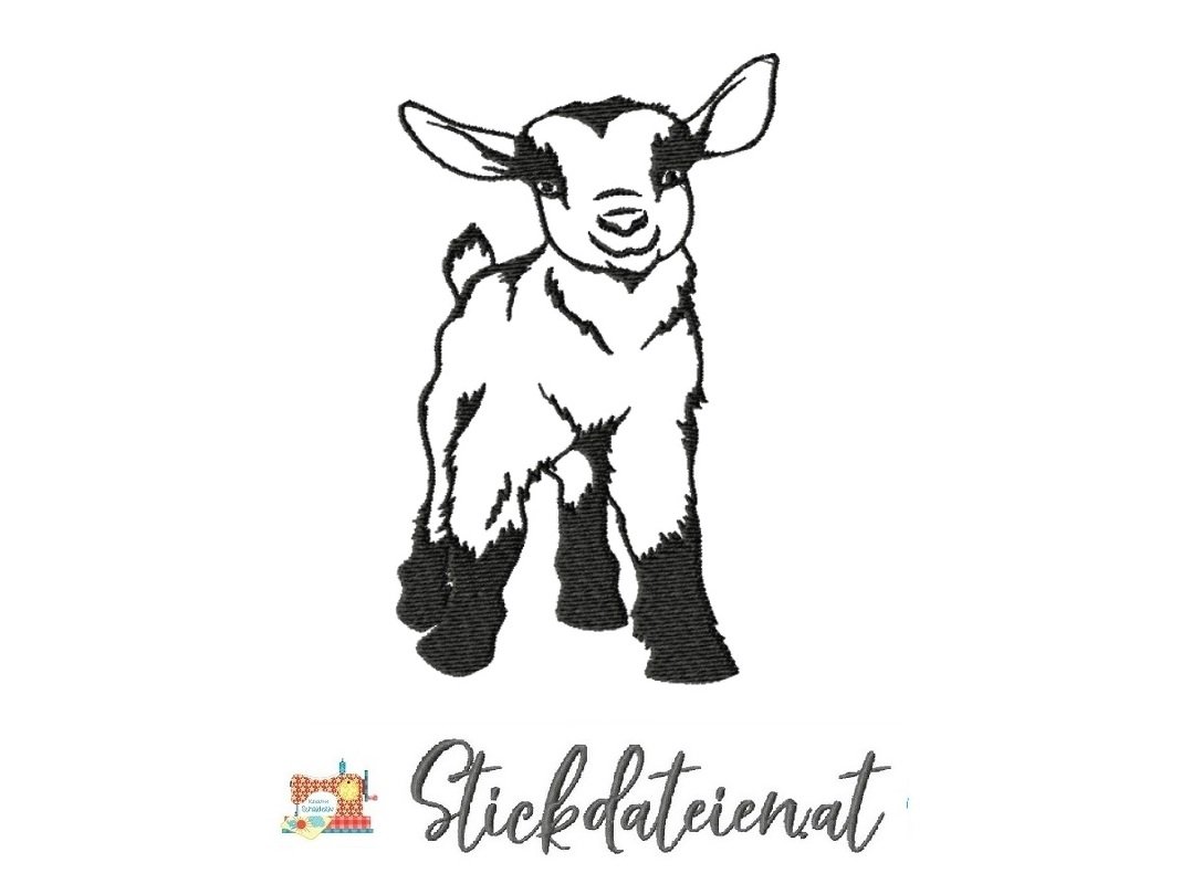Zicklein Stickdatei, Ziegenstickdatei, Tierstickerei, Landleben Stickdatei