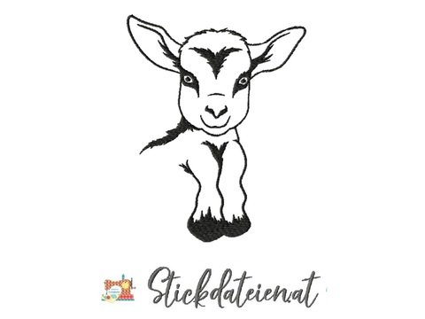 Zicklein Stickdatei, Ziegenstickdatei, Tierstickerei, Landleben Stickdatei