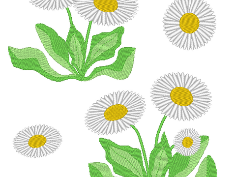 Stickdatei - Gänseblümchen inkl. Kissen ITH