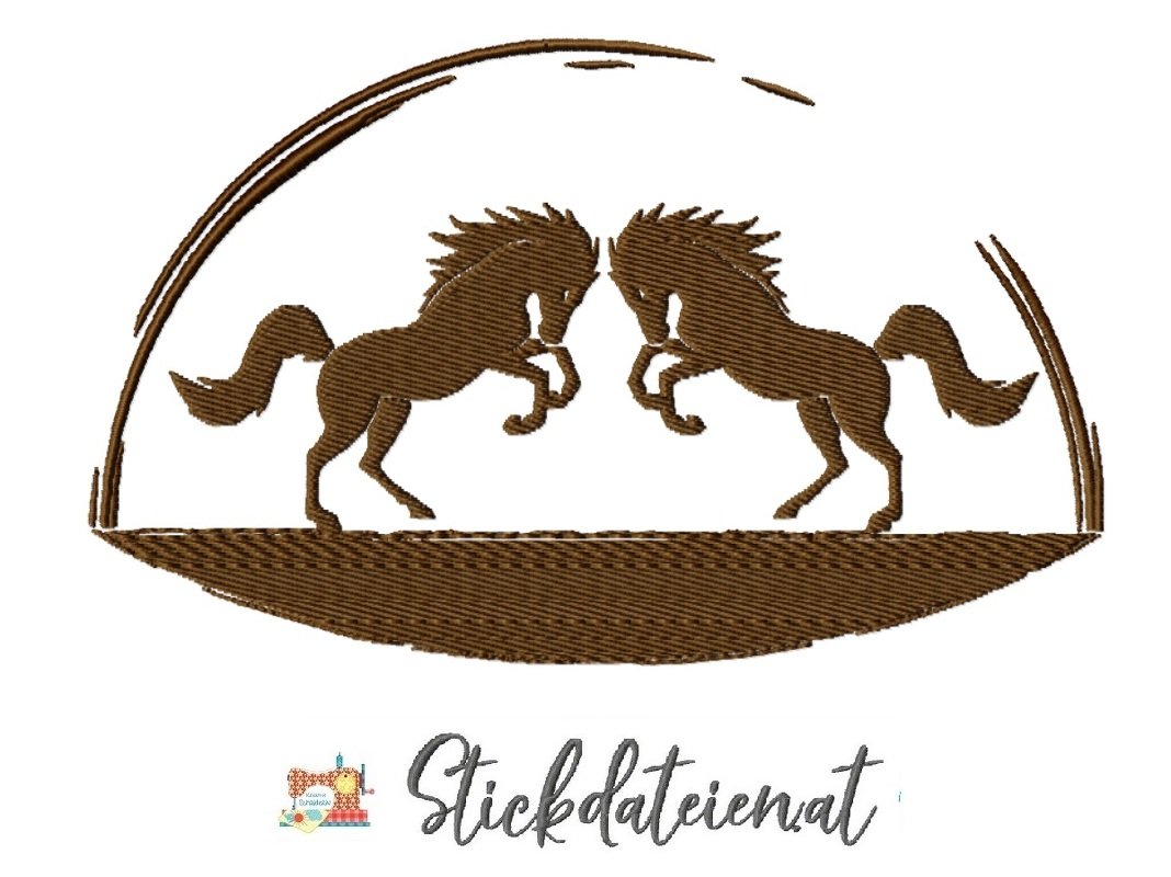 Wildpferde Stickdatei, Pferdestickdatei, Tierstickerei, Wildlife Stickdatei