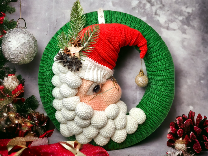 Crochet Pattern Door wreath "Santa Claus"