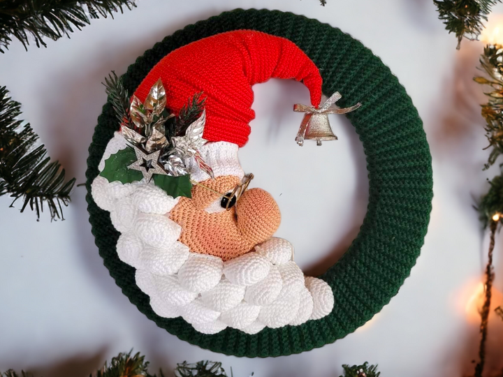 Crochet Pattern Door wreath "Santa Claus"