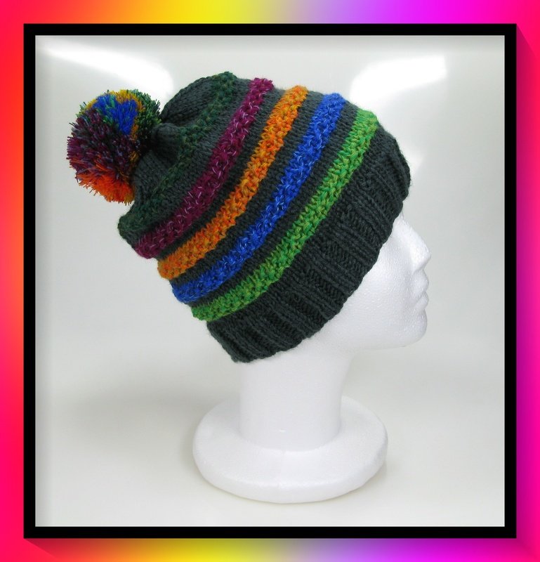 Strickanleitung Mütze Crazy mit Pompon