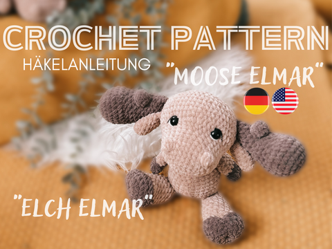 Crochet pattern I Moose Elmar I Eng