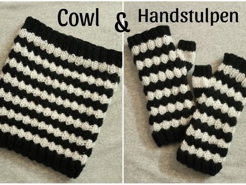 Strickanleitung für Handstulpen und Cowl im Wednesday-Stil