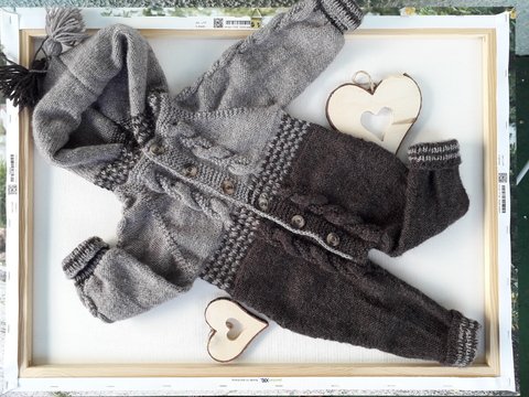 Strickanleitung Babyoverall in Größe 80-86, Nahtlos, deutsche PDF-Datei ,