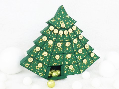 Adventskalender – Weihnachtsbaum – Bastelanleitung und Vorlagen