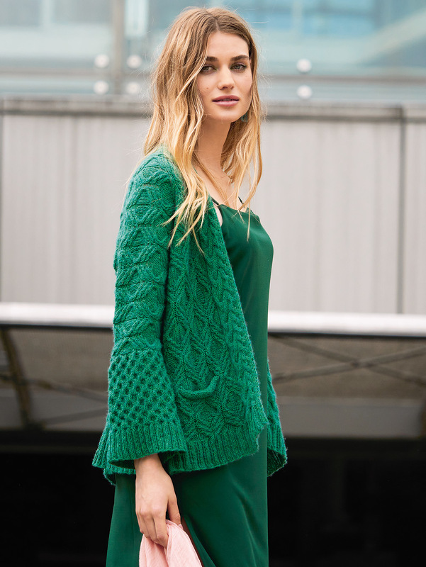 Grüne Jacke im Mustermix