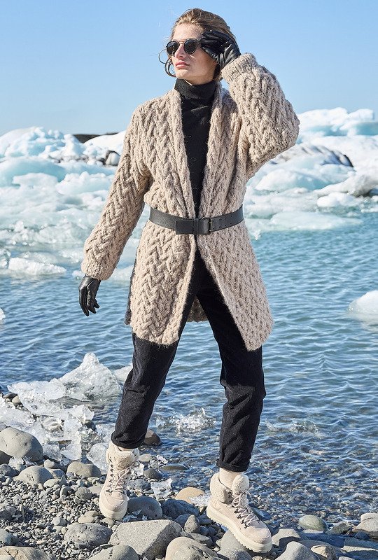 Longjacke mit Zopfstrukturen - Bild 3