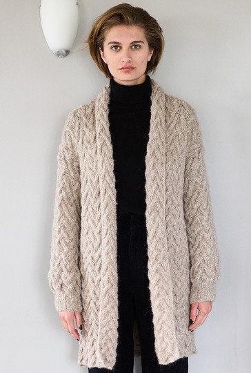 Longjacke mit Zopfstrukturen