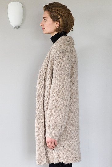 Longjacke mit Zopfstrukturen