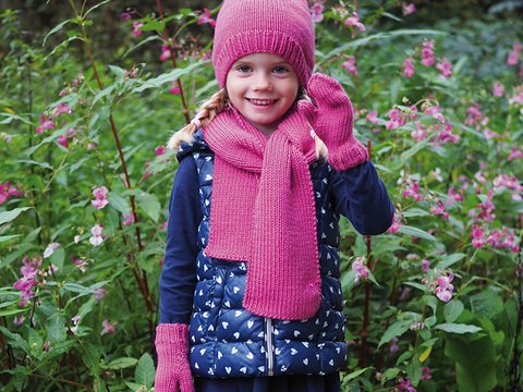 Strickanleitung Mütze, Schal und Fäustlinge "Mali" 764130