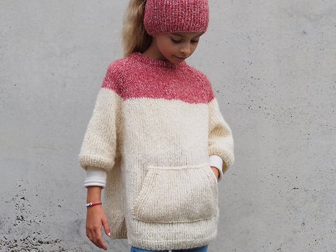 Strickanleitung Kinderponchopullover mit Stirnband "Hamina" 764131