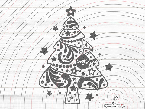 Tannenbaum einfach Plotterdatei SVG DXF