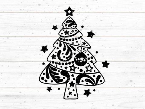 Tannenbaum einfach Plotterdatei SVG DXF FCM