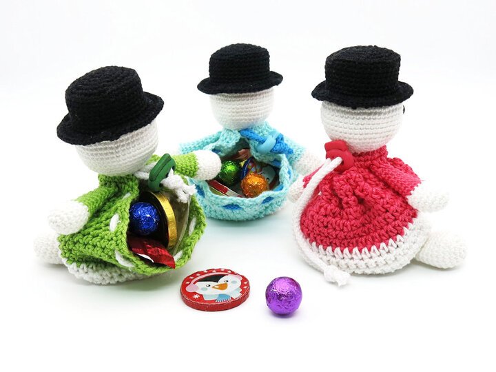 Zugbeutel - Schneemann - H&auml;kelanleitung