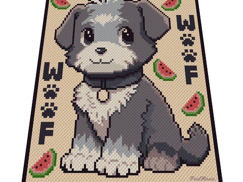 Häkelmuster * SCHNAUZER * Grafik für C2C Decke