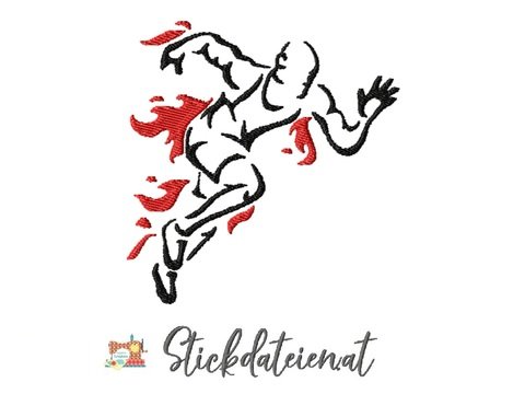 Sprint Stickdatei 10x10, Stickdatei Laufsport, Digitale Stickvorlage