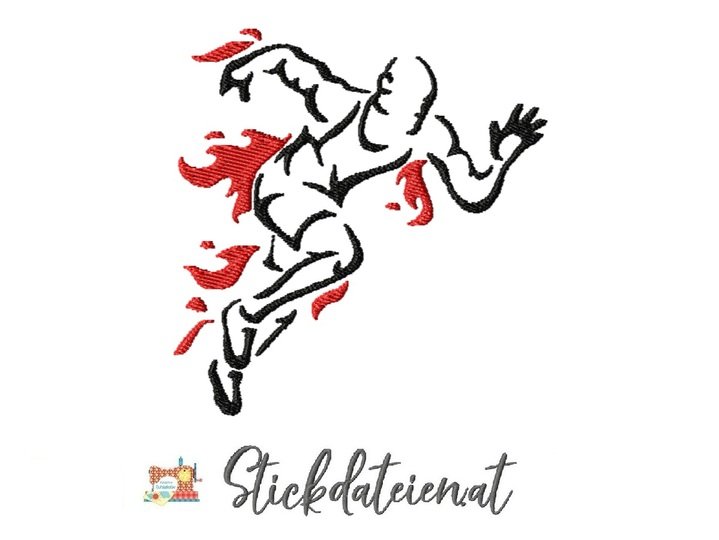 Sprint Stickdatei 10x10, Stickdatei Laufsport, Digitale Stickvorlage