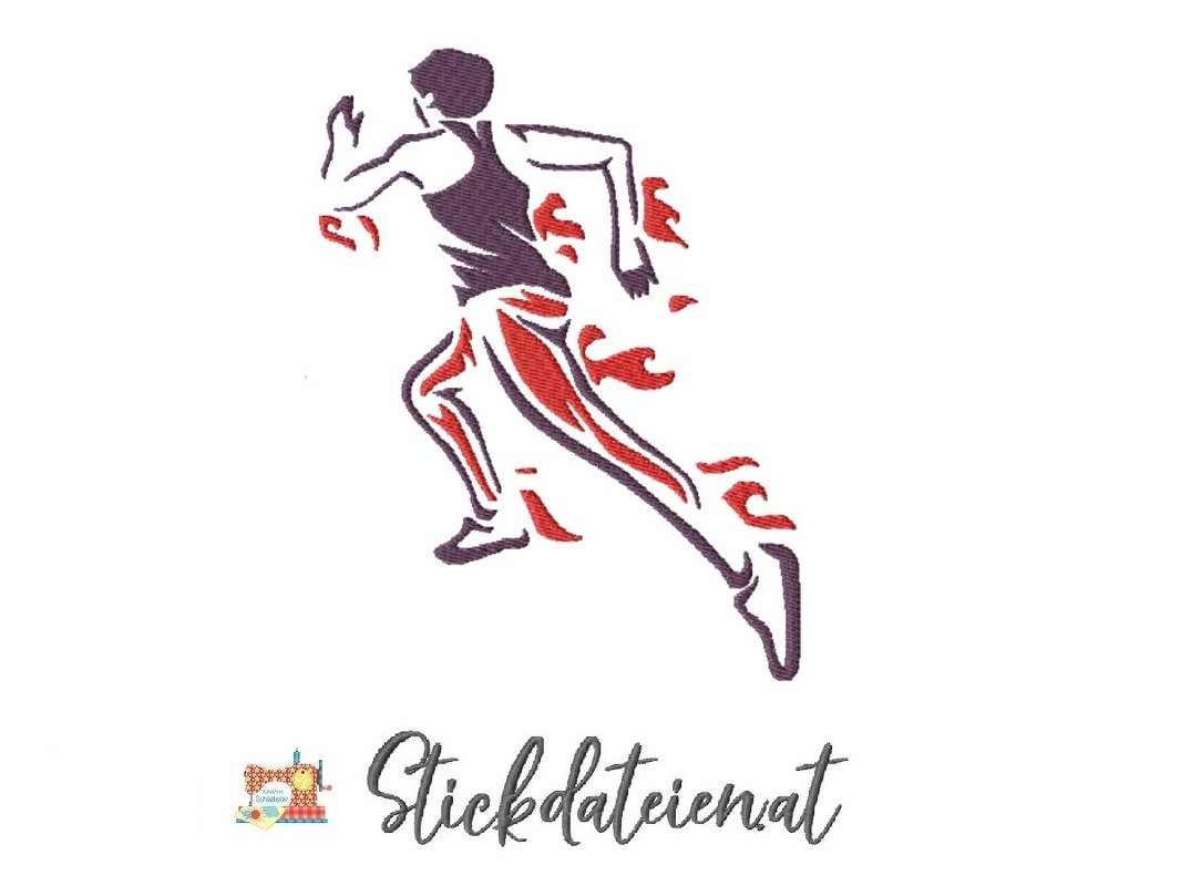 Stickdatei Laufen, Triathlon Stickdatei in 3 Größen, digitale Stickvorlage
