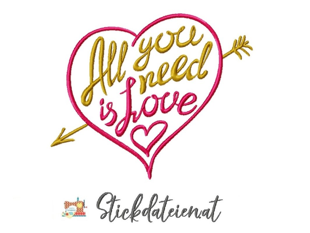 LOVE STICKDATEI, digitale Stickvorlage Hochzeit, Valentinstag Stickdatei